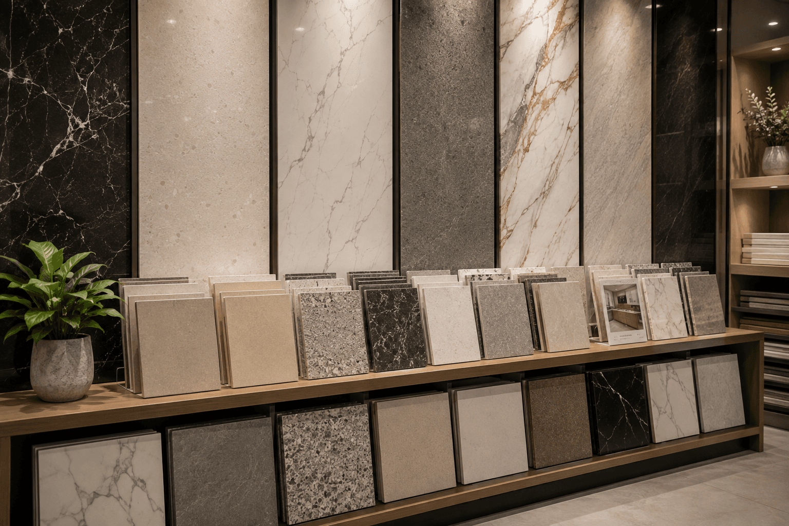 Decorative stone and surface material samples