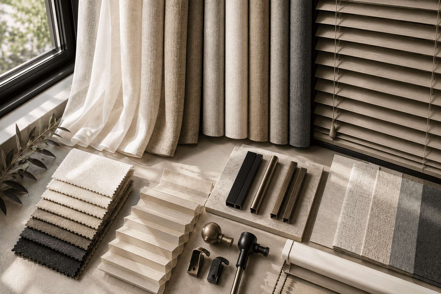 Curtain fabrics and blind materials for window solutions